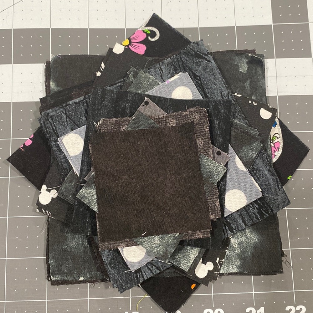 Precut varying sizes shades of black